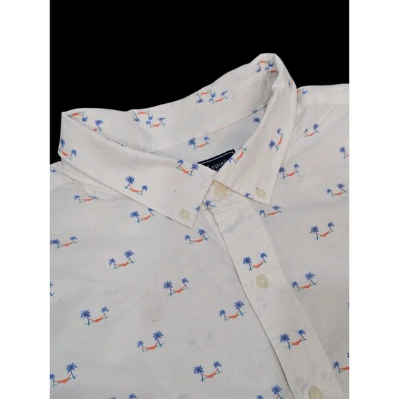 Vineyard Vines Shirt Mens 2XB Short Sleeve Button Front Casual Palm Print Preppy - Picture 9 of 12